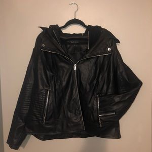 Black rivet leather jacket